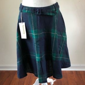 Tanning Tartan Skirt with Belt and Pockets